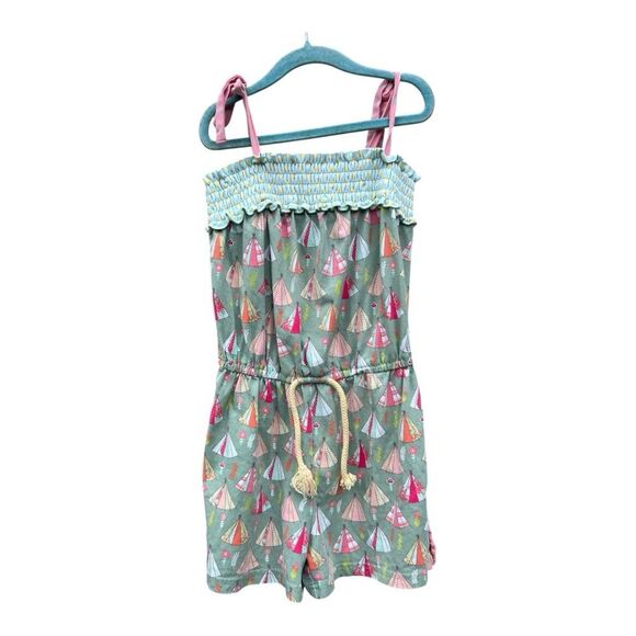 Matilda Jane Campfire Stories Romper Girls Happy And Free Tents Size 8 - Picture 1 of 6